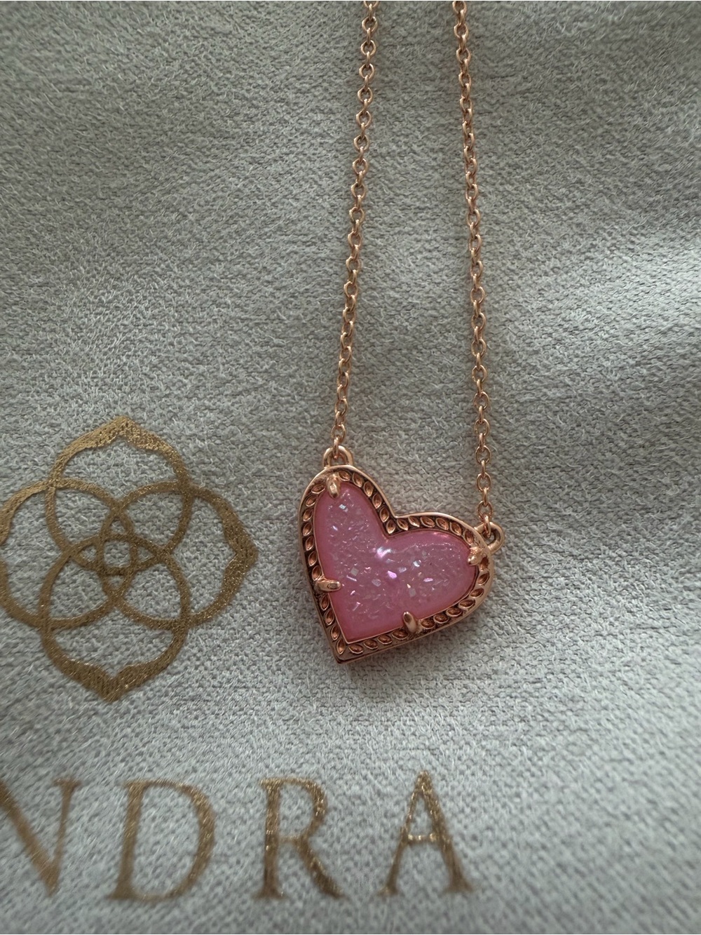 Kendra Scott Pink Heart Pendant Necklace - Rose Gold